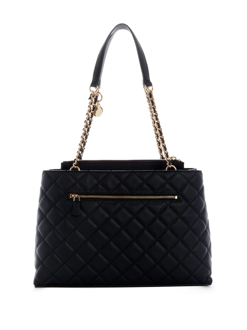 Guess Gillian Quilted High Society Women's Satchel Bags Black | 0583-GVANC