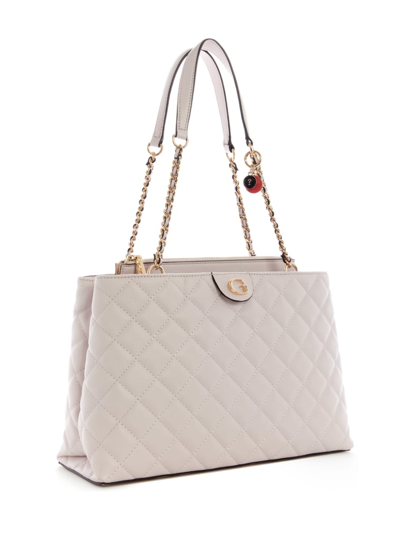 Guess Gillian Quilted High Society Women's Satchel Bags Grey | 9678-YTHDU