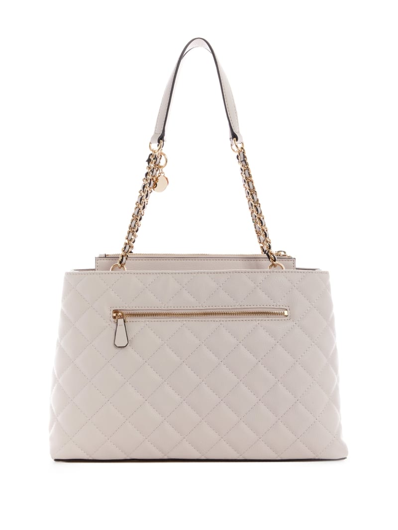 Guess Gillian Quilted High Society Women's Satchel Bags Grey | 9678-YTHDU