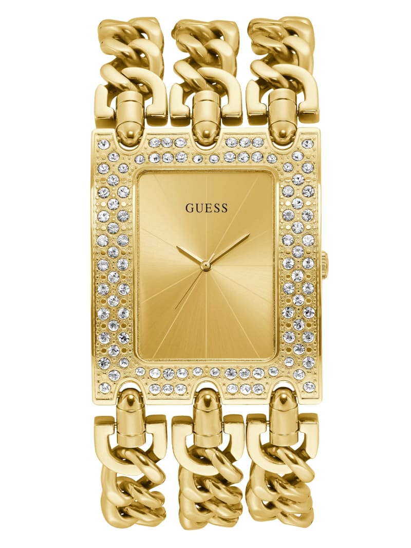 Guess Gold-Tone Chain Analog Women\'s Watches Gold | 3425-VOYUN