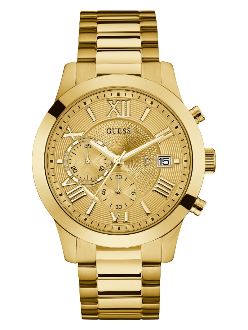 Guess Gold-Tone Classic Men\'s Watches Gold | 5981-PZKGT