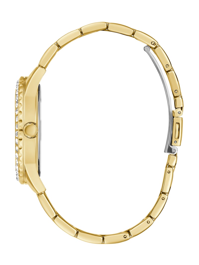 Guess Gold-Tone Crystal Analog Women's Watches Gold | 2091-YAZOQ