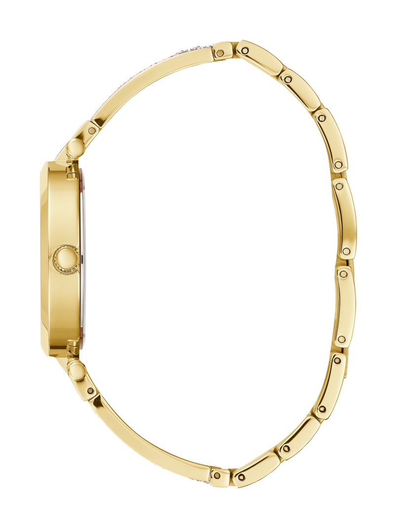 Guess Gold-Tone Crystal Bangle Analog Women's Watches Gold | 5291-SEWUD