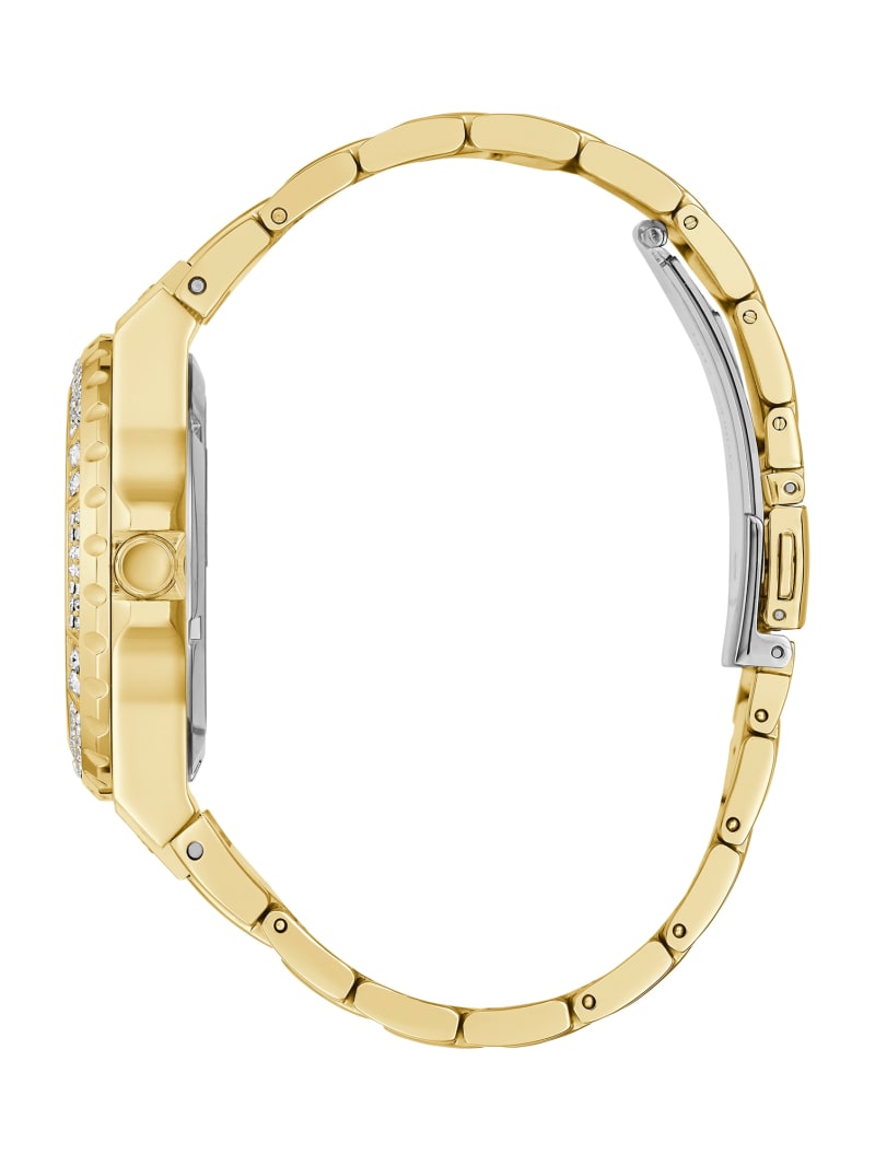 Guess Gold-Tone Exposed Dial Analog Women's Watches Gold | 9608-GEASD