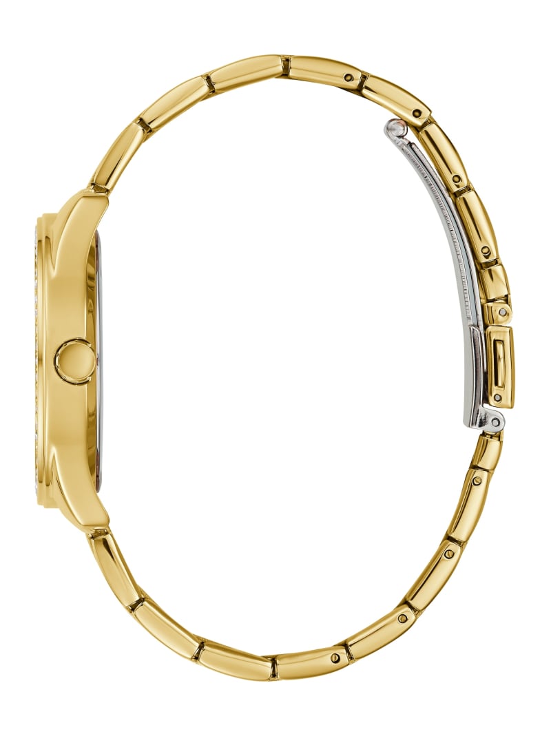 Guess Gold-Tone Glitter Logo Women's Watches Gold | 0716-FAPOD