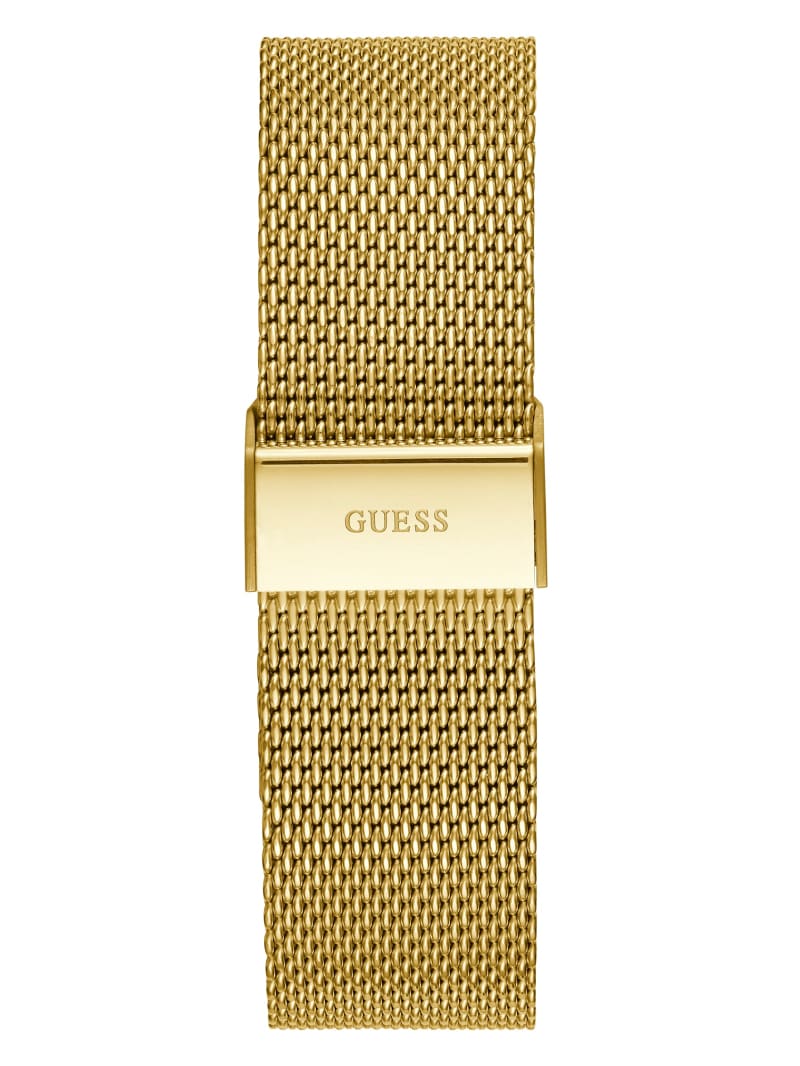 Guess Gold-Tone Mesh Multifunctional Men's Watches Gold | 1630-TCJVE