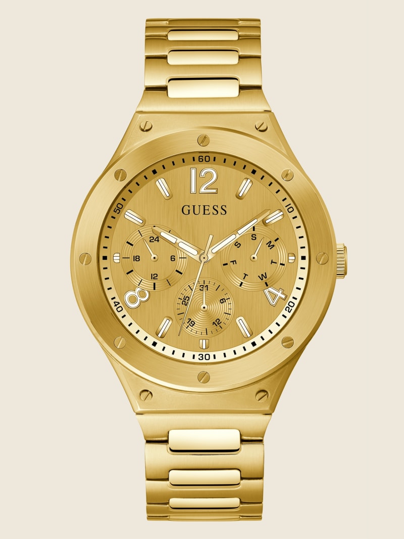 Guess Gold-Tone Multifunction Men\'s Watches Gold | 1586-BXMAU