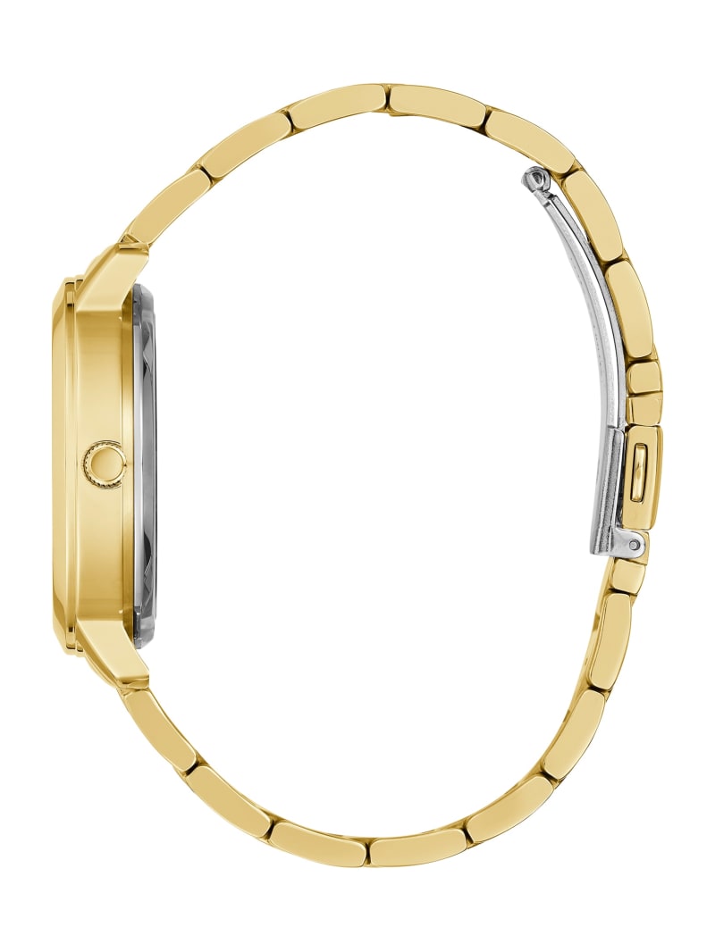 Guess Gold-Tone Quattro G Clear Analog Women's Watches Gold | 5813-PZLAX