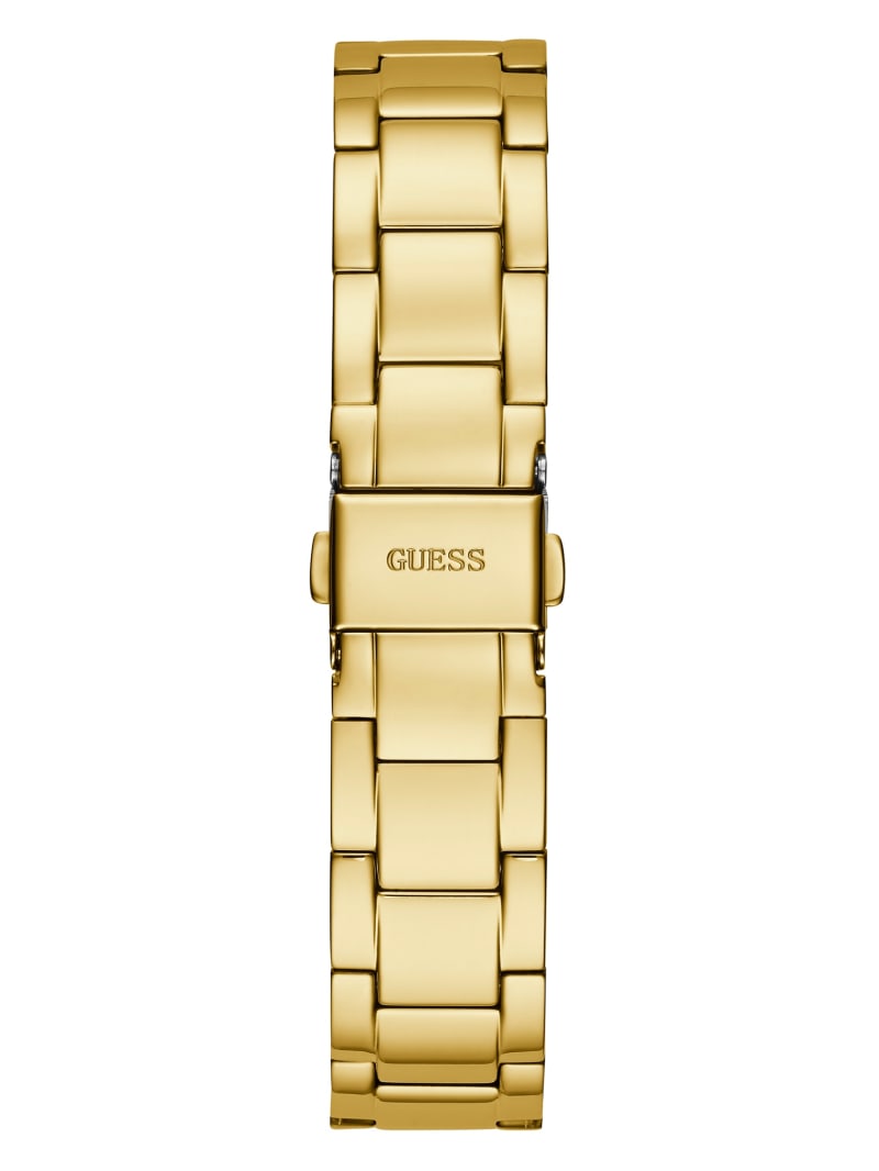 Guess Gold-Tone Quattro G Clear Analog Women's Watches Gold | 5813-PZLAX