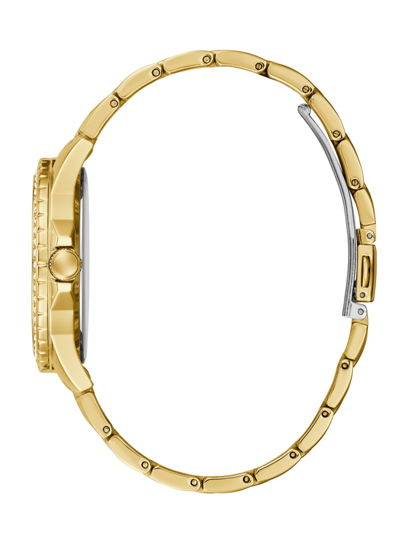 Guess Gold-Tone Rhinestone Analog Women's Watches Gold | 1547-GFWOV