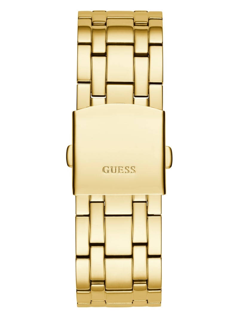 Guess Gold-Tone Rhinestone Multifunction Men's Watches Gold | 9764-ZIVHU