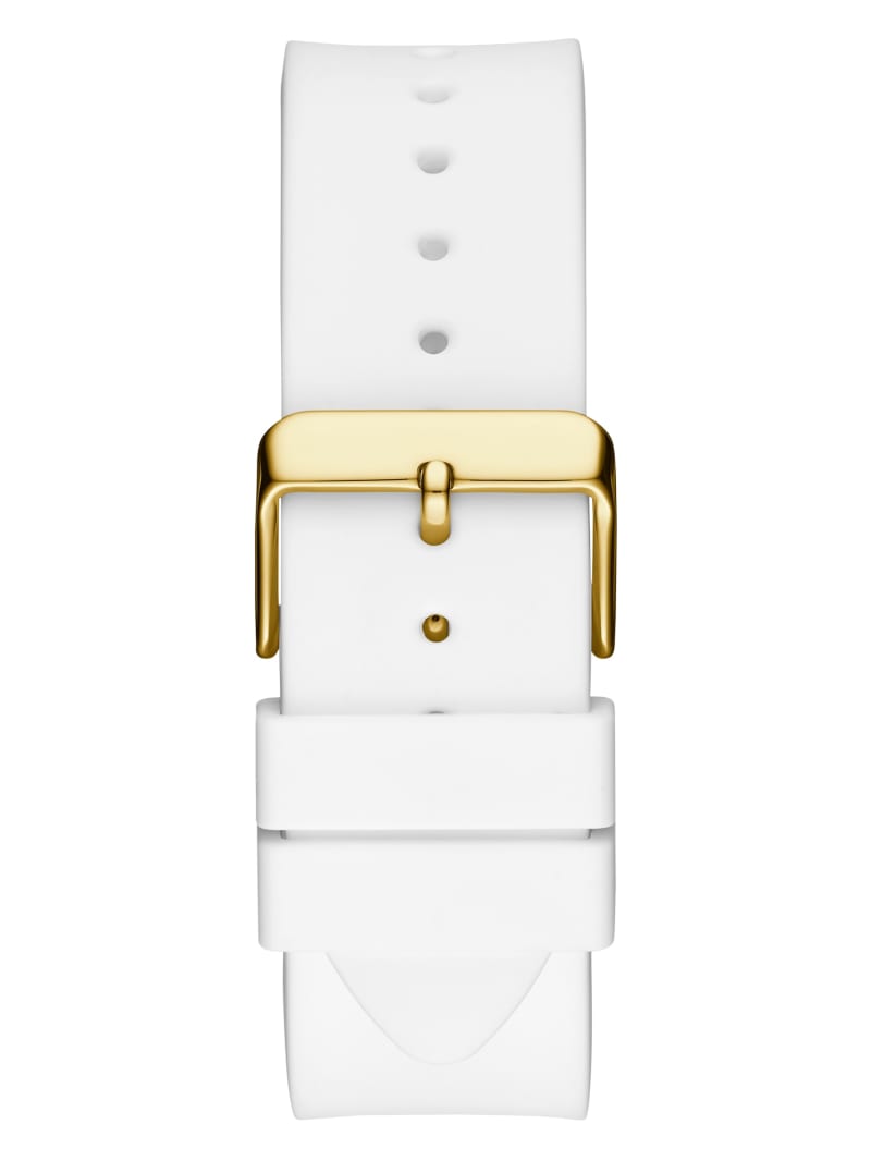 Guess Gold-Tone and Whiteuette Multifunction Men's Watches White | 2137-PDFMK