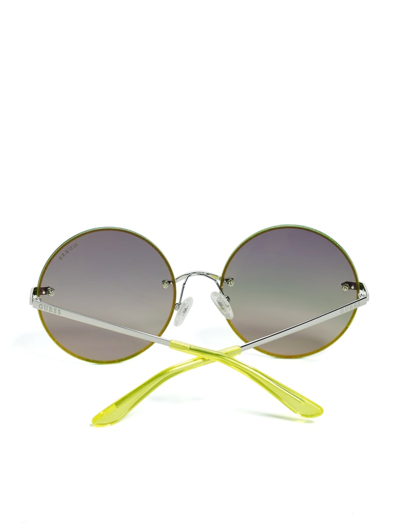 Guess Greyson Glitter Trim Round Women's Sunglasses Yellow | 7032-SEFKC