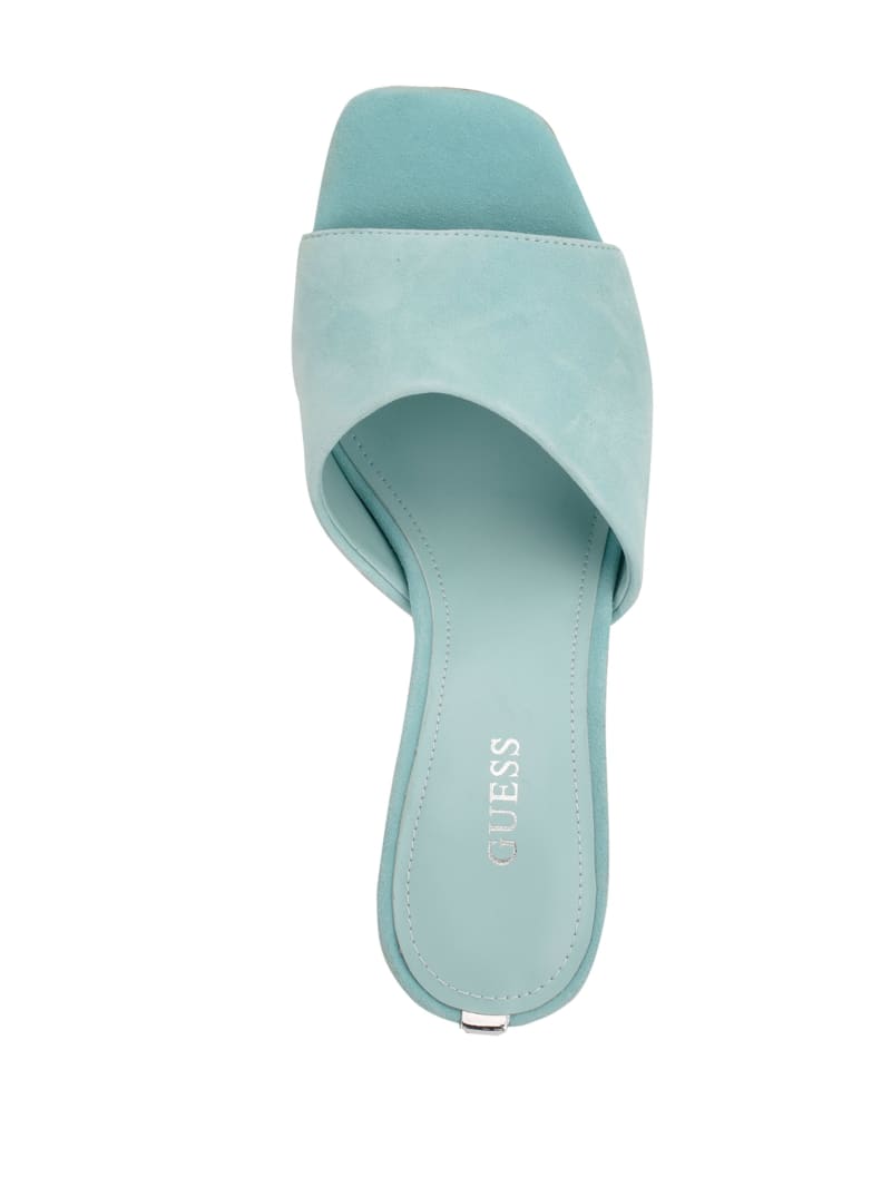 Guess Hambree Suede Women's Heels Light Blue | 0357-HZYUN