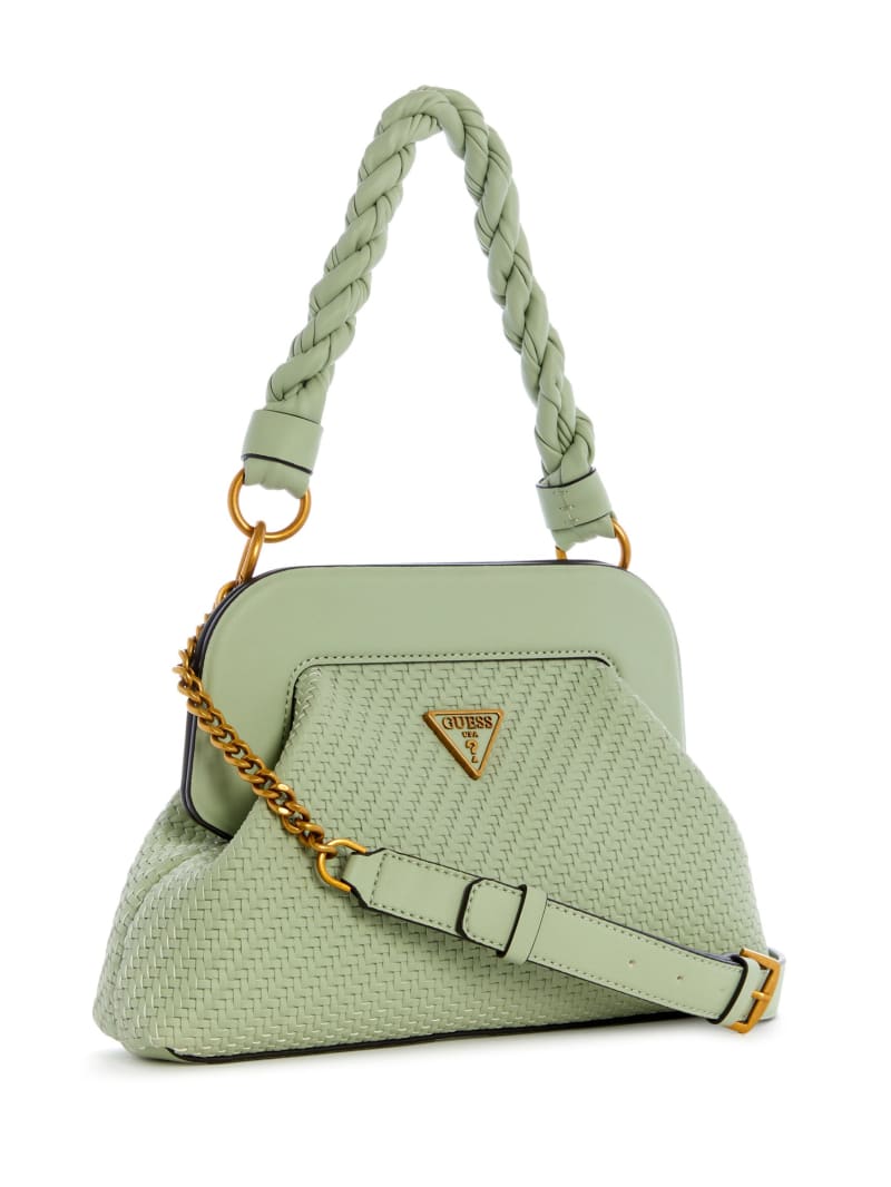 Guess Hassie Frame Women's Crossbody Bags Olive | 0835-SVFZN