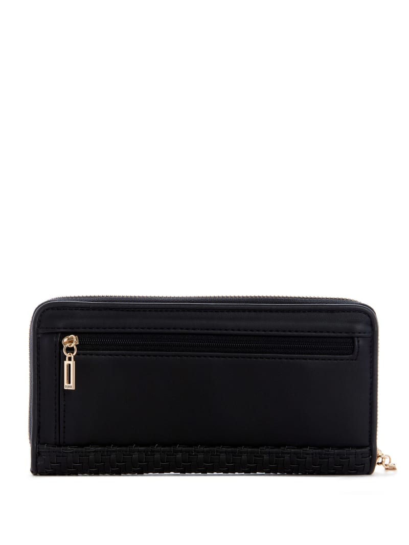 Guess Hassie Large Zip-Around Women's Wallets Black | 0348-SPRHY