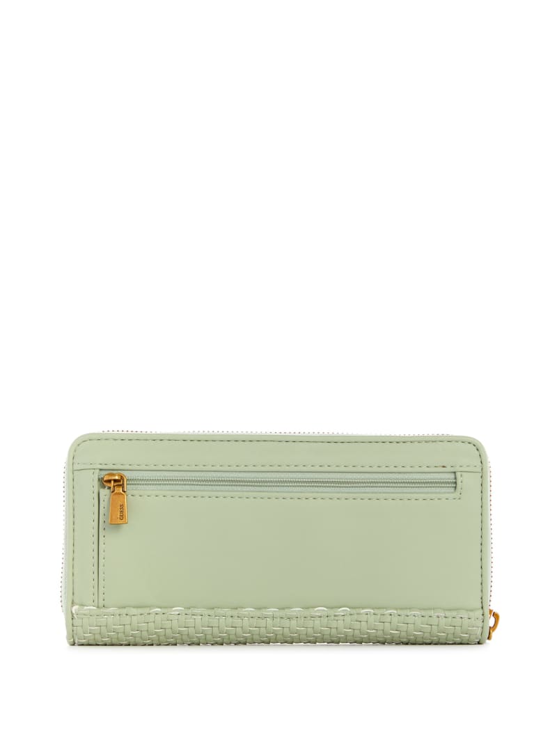 Guess Hassie Large Zip-Around Women's Wallets Olive | 0856-CXOBT