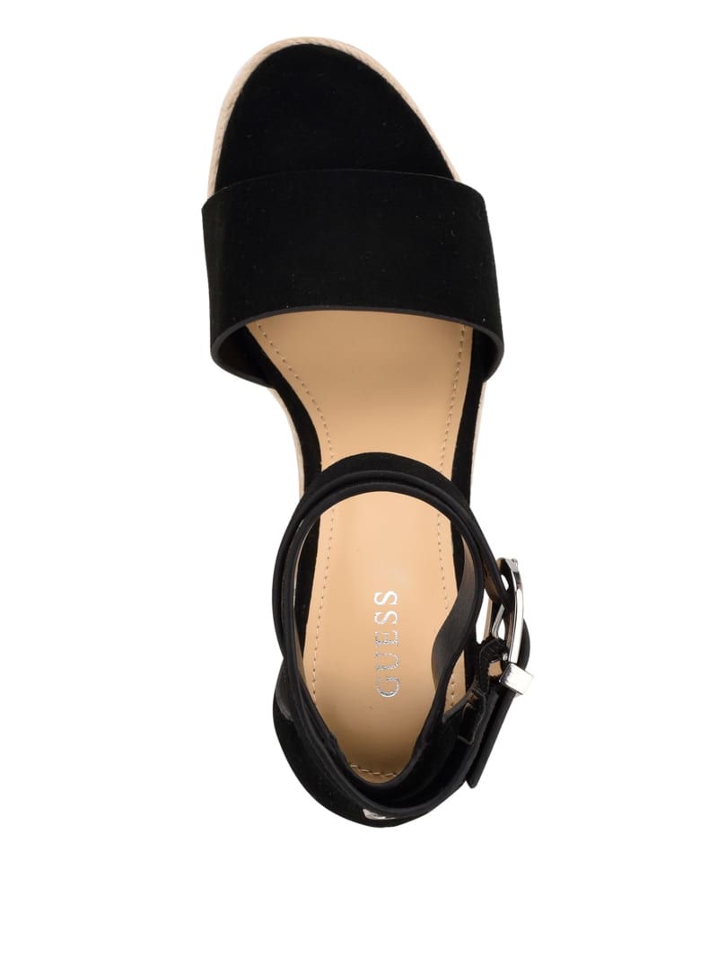 Guess Hidy Suede Espadrille Women's Wedges Black | 9738-KJZSN