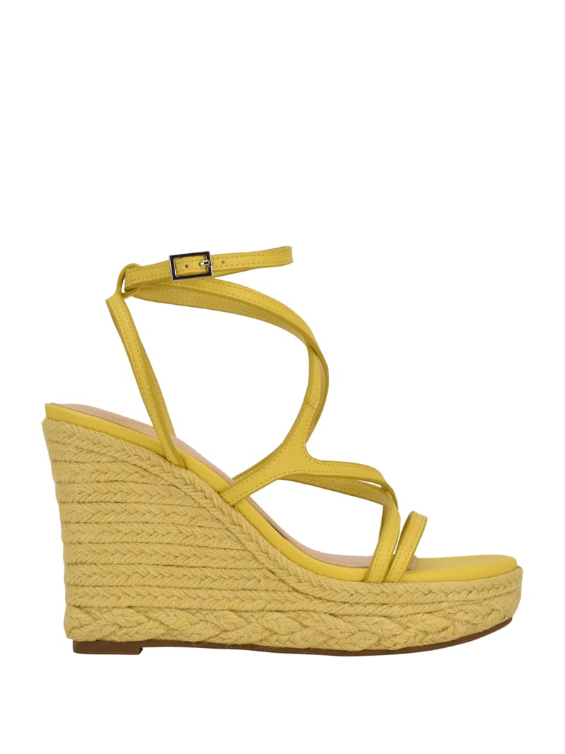 Guess Hirani Strappy Espadrille Women's Wedges Yellow | 1586-HFTMN