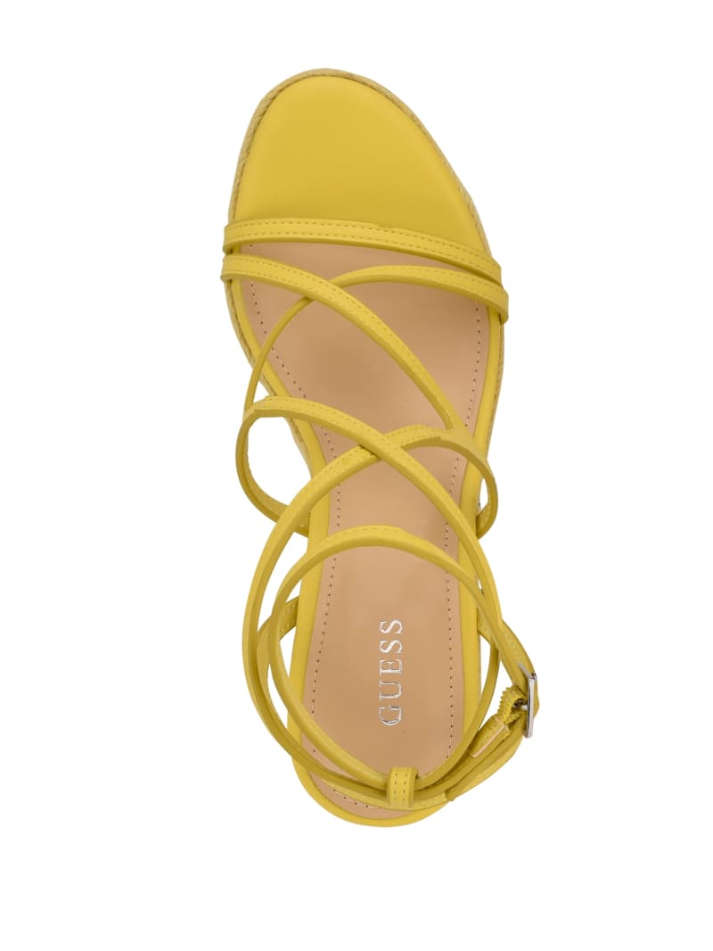 Guess Hirani Strappy Espadrille Women's Wedges Yellow | 1586-HFTMN