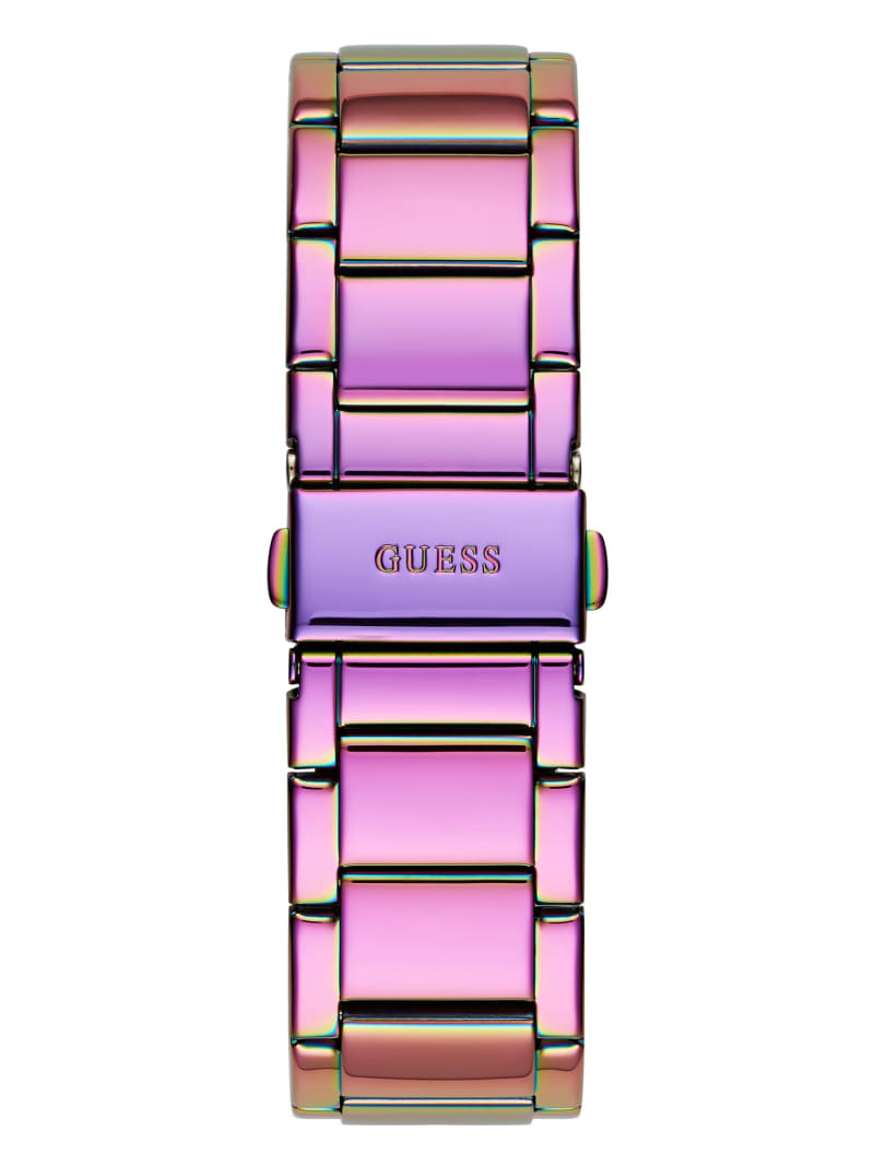 Guess Iridescent Rhinestone Multifunction Women's Watches Purple | 7064-ROUHA