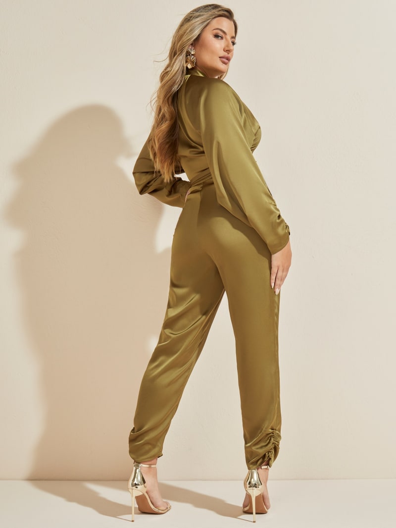 Guess Jagger Jumpsuit Women's Dress Olive | 0532-VCDQZ