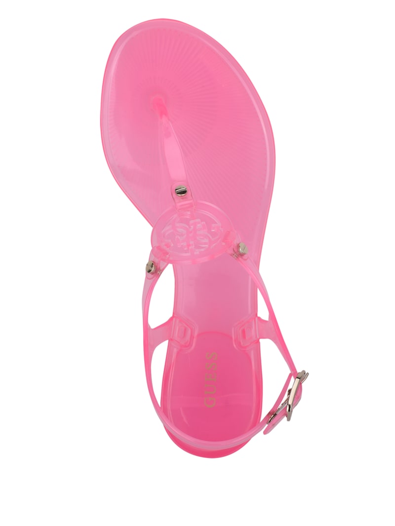 Guess Janica Jelly T-Strap Women's Sandals Light Pink | 6047-EQPOU