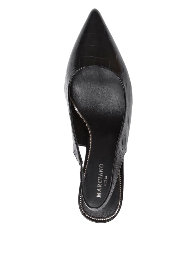 Guess Juna Crocodile Sling Back Women's Heels Black | 6523-WSIBK