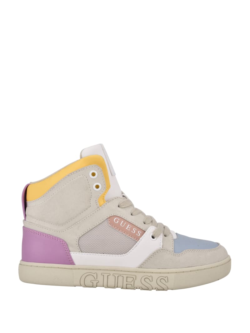 Guess Justis Faux-Suede High-Top Women's Sneakers Multicolor | 5681-JQGYU