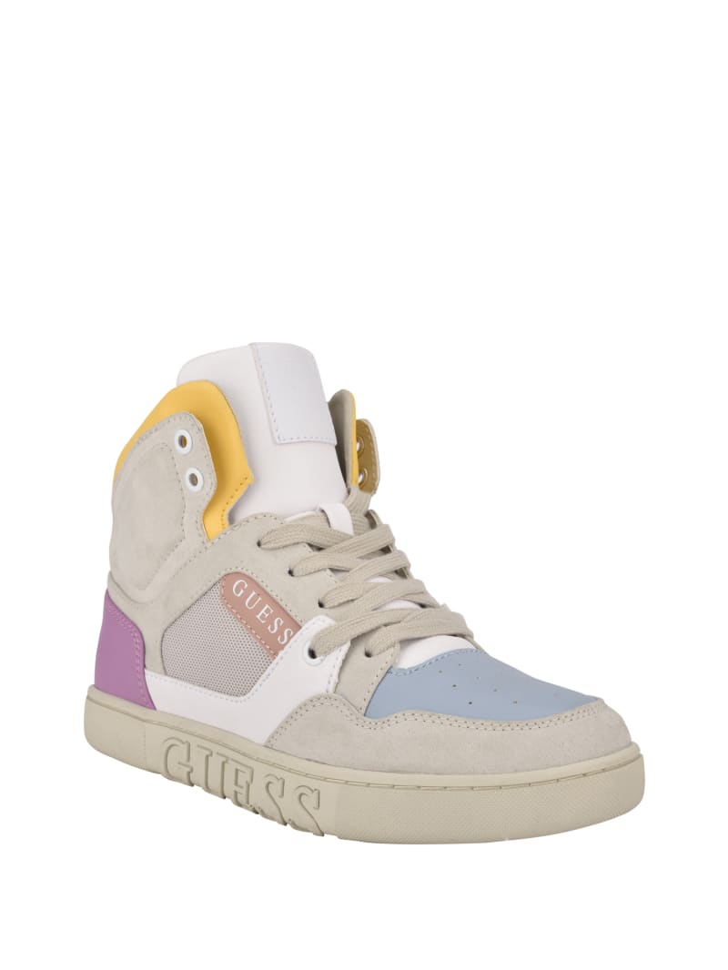 Guess Justis Faux-Suede High-Top Women\'s Sneakers Multicolor | 5681-JQGYU