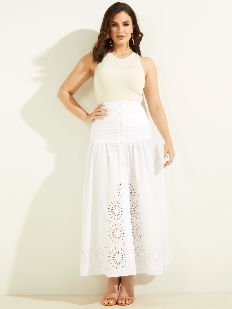 Guess Kaia Poplin Maxi Women's Dress White | 8345-QXMBI