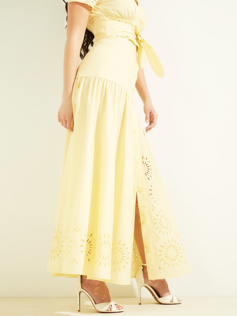 Guess Kaia Poplin Maxi Women's Dress Yellow | 7406-EAFDB