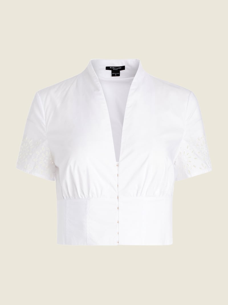 Guess Kaia Poplin Women's Tops White | 1357-OQBPF