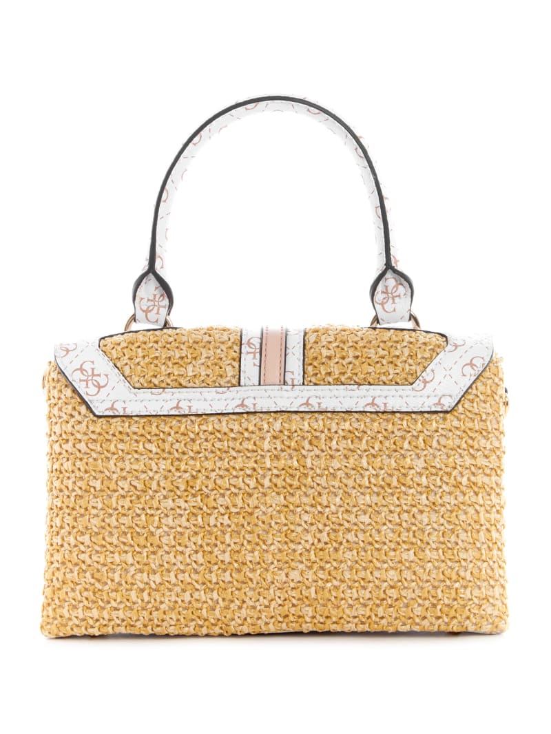 Guess Kasinta Raffia-Handle Women's Satchel Bags Beige | 5892-TRZWN