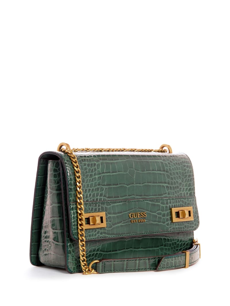 Guess Katey Croc Convertible Women's Crossbody Bags Green | 7654-TBNWI