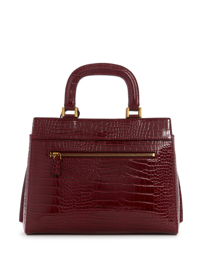 Guess Katey Croc Luxury Women's Satchel Bags Burgundy | 8625-EHTKF