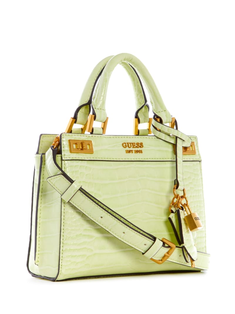 Guess Katey Croc Women's Satchel Bags Light Gold | 6017-OVXML