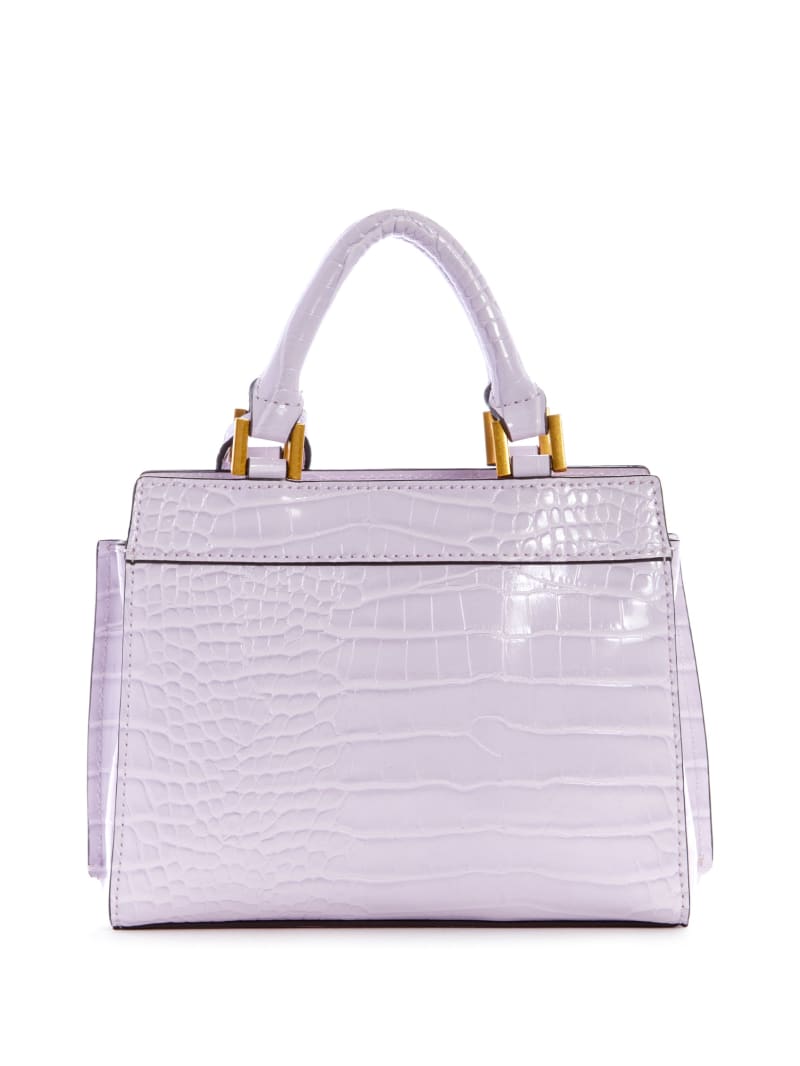 Guess Katey Croc Women's Satchel Bags Purple | 5462-KIASB