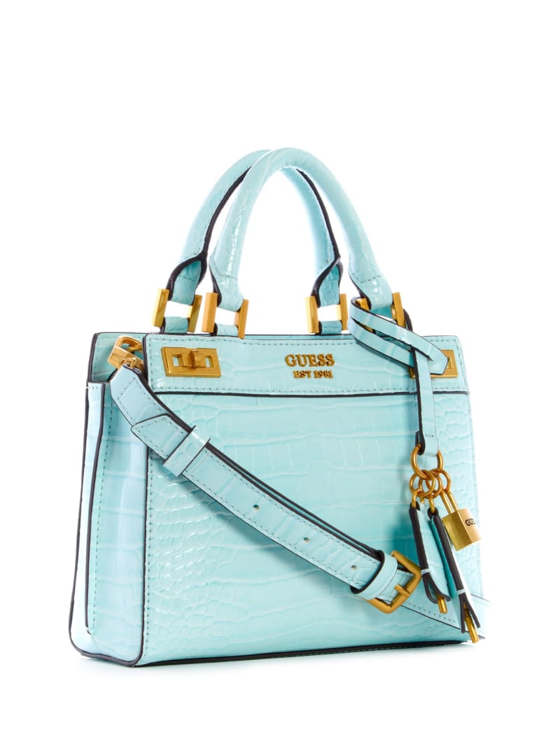 Guess Katey Croc Women's Satchel Bags Turquoise | 0732-CFNST