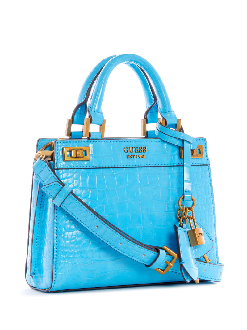 Guess Katie Croc Women's Satchel Bags Light Blue | 3925-MFPWU