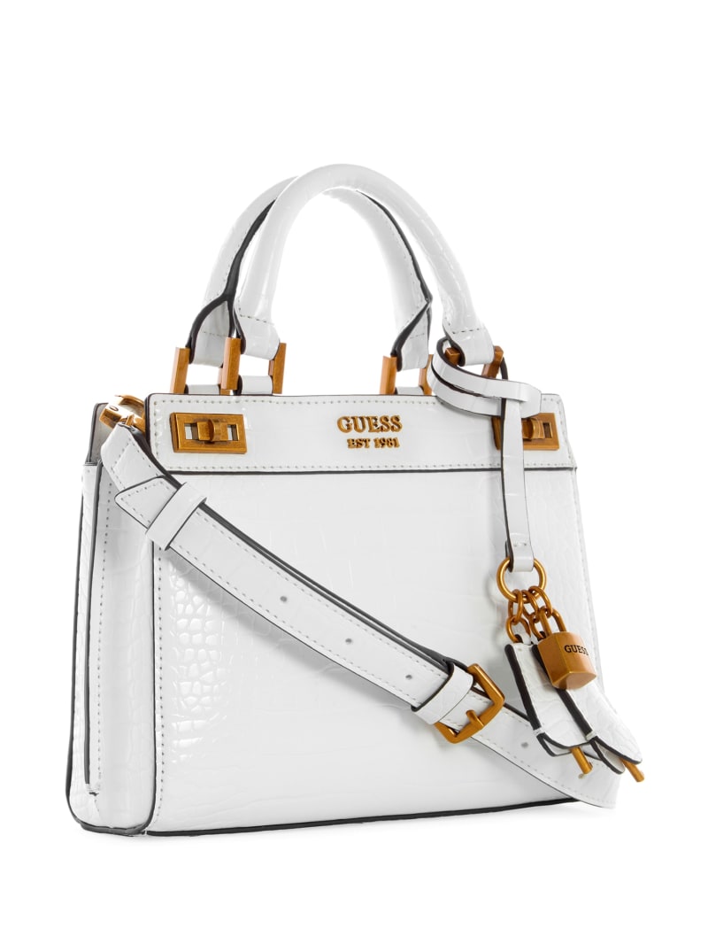 Guess Katie Croc Women's Satchel Bags White | 8719-ZQCBI