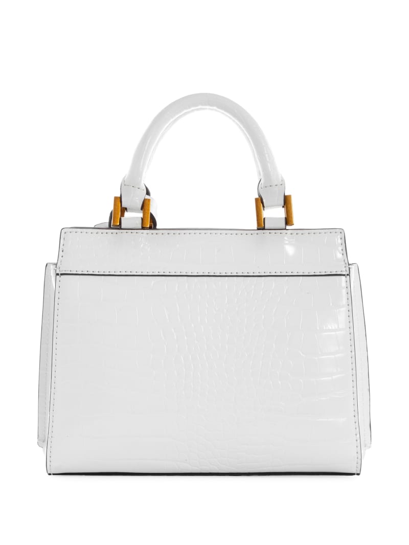 Guess Katie Croc Women's Satchel Bags White | 8719-ZQCBI