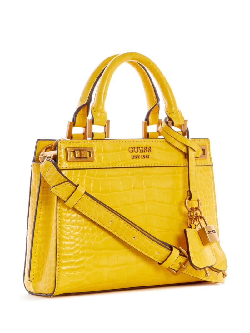 Guess Katie Croc Women's Satchel Bags Yellow | 5618-ZWDVM