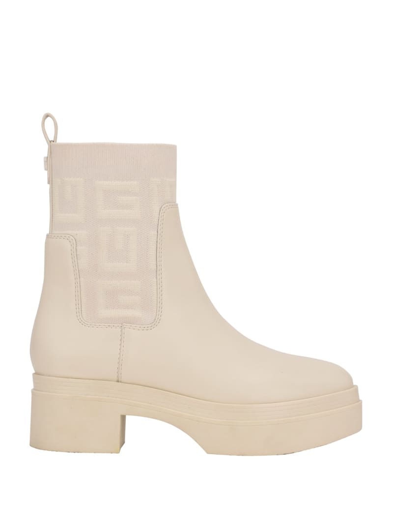 Guess Keanna Logo Knit Chelsea Women's Boots White | 3894-ZGHSJ