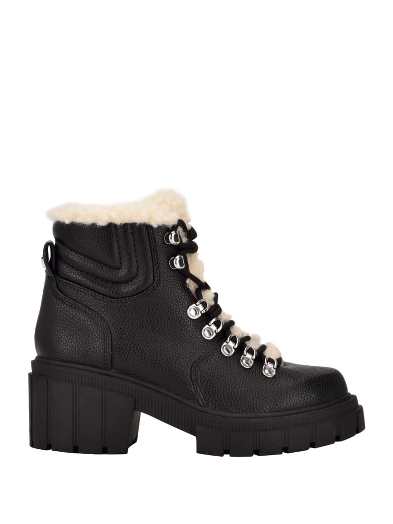 Guess Kiele Sherpa-Lined Hiker Women's Boots Black | 0294-VLGEN