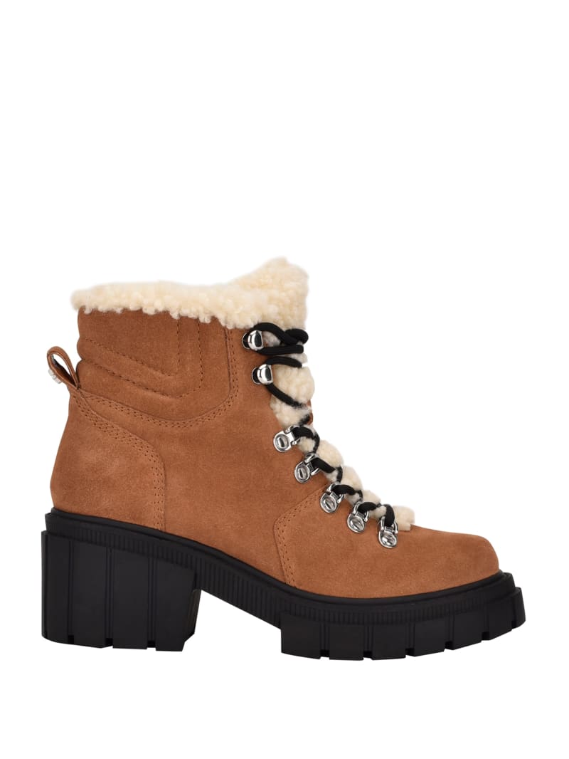 Guess Kiele Sherpa-Lined Hiker Women's Boots Khaki | 9217-CTRJF