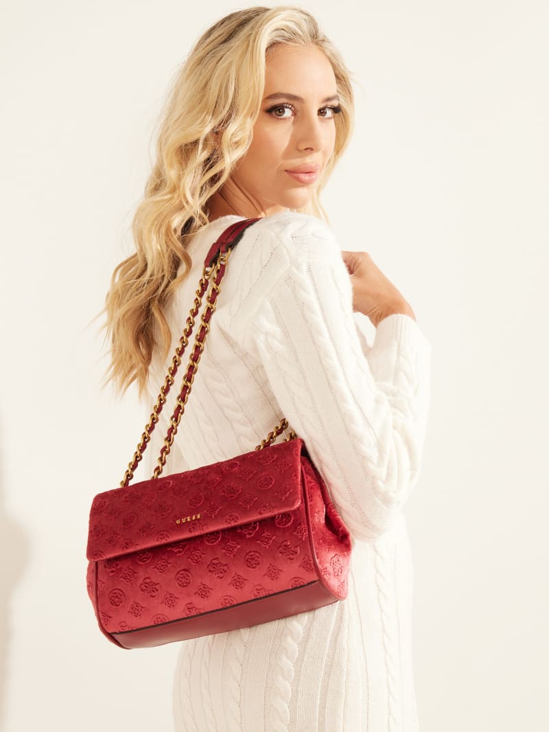 Guess Kimi Logo Convertible Women's Crossbody Bags Red | 2431-GQTML