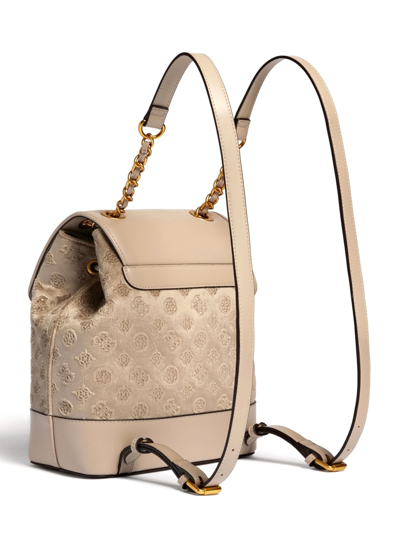 Guess Kimi Velvet Women's Backpacks Beige | 9078-KXIGD