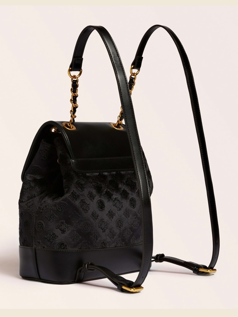 Guess Kimi Velvet Women's Backpacks Black | 9156-MCRQZ