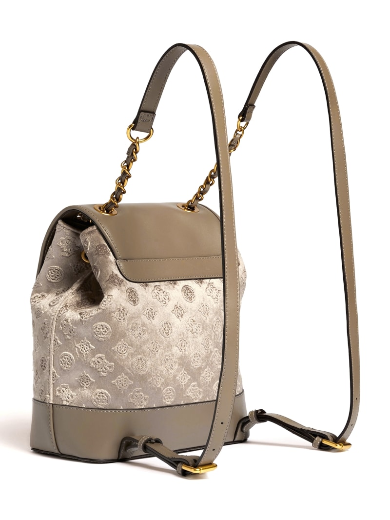 Guess Kimi Velvet Women's Backpacks Grey | 3176-NAQTI